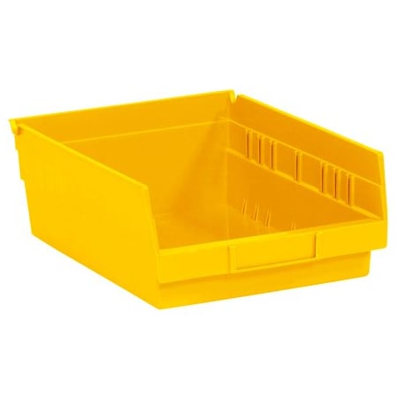 Bsc Preferred 11 5/8 x 8-3/8 x 4'' Yellow Plastic Shelf Bin Boxes, 20PK BUY00012847
